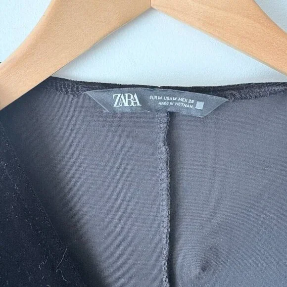 Zara Velvet Cut Out Midi Dress Black Blogger Fav Size Medium - Picture 7 of 8